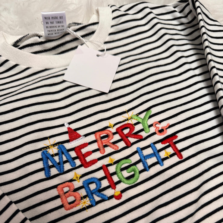 Merry and bright Striped Slouch kids Sweater