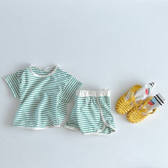 Retro script (Personalised) Striped Summer Set