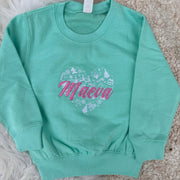 Christmas heart personalised embroidered Sweater