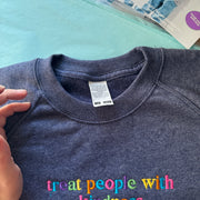 7/8 years treat people with kindness blue sweater