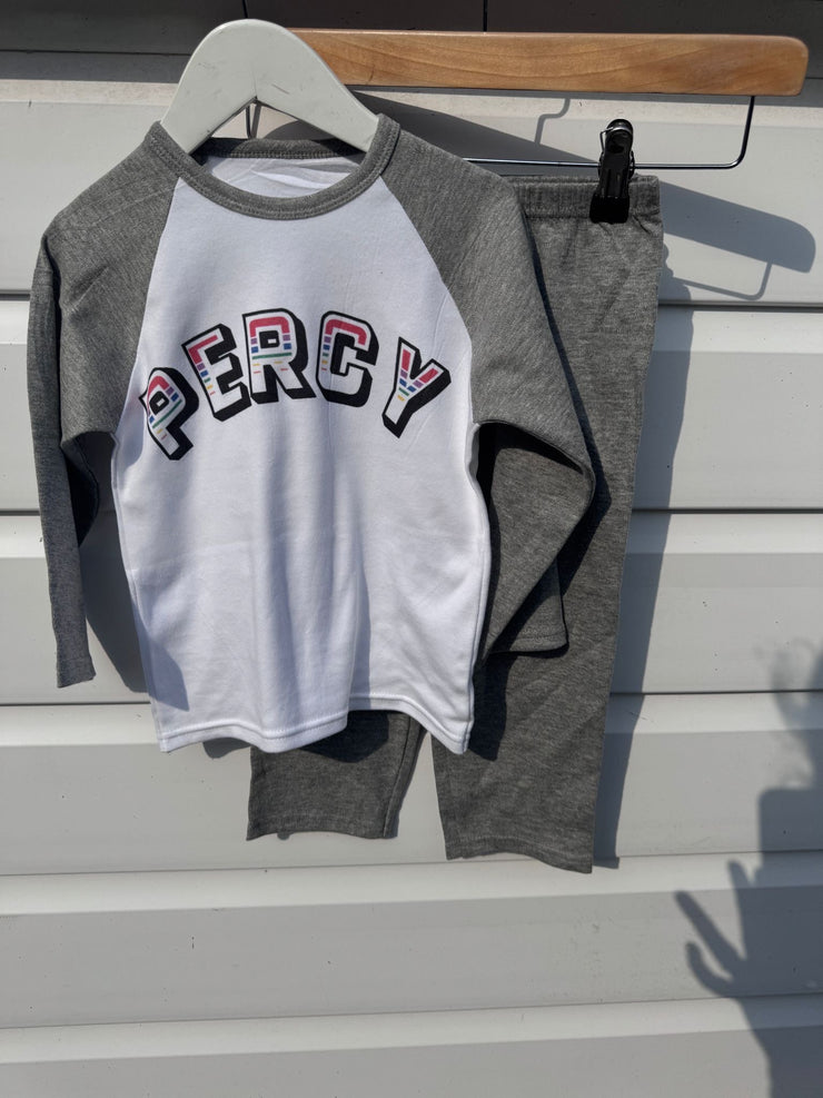 Grey raglan Pyjamas (any design)