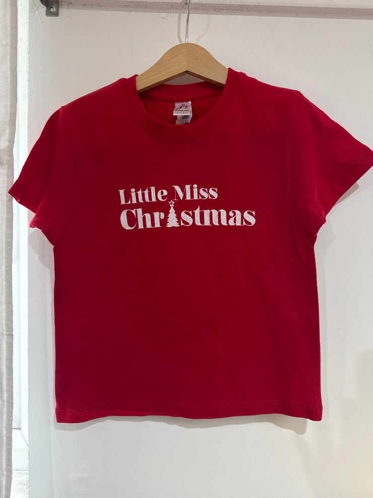 3/4 years red little miss Christmas tshirt