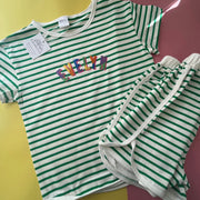 Split colour (Personalised) Striped Summer Set