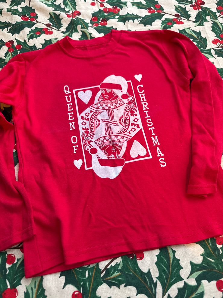 4/5 years queen of Christmas long sleeved tee