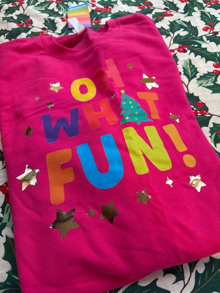 XL oh what fun adults sweater