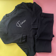 £10 Personalised embroidered Cosy loungewear Set - Ribbed