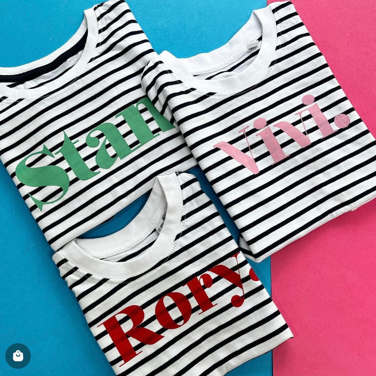 Classic Name Kids Stripe T-Shirt/Tee