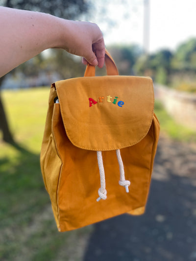 Rainbow name embroidered Mini Backpack