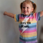 Personalised Bolt Pastel Striped Tee