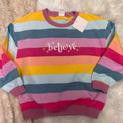 Believe Christmas embroidered Rainbow Kids Jumper