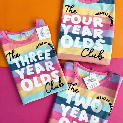 The birthday club pastel striped Tee