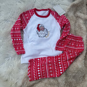 Embroidered vintage santa (personalised) Kids Pyjamas