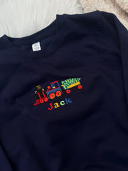 Christmas train personalised embroidered Sweater