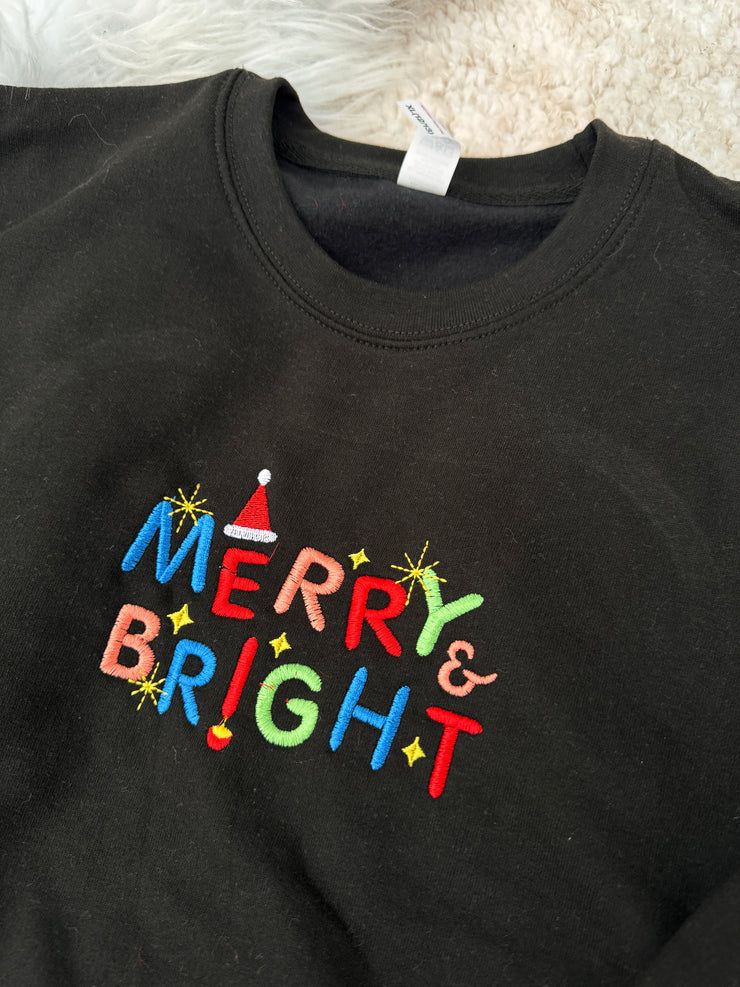 Merry and bright embroidered Sweater