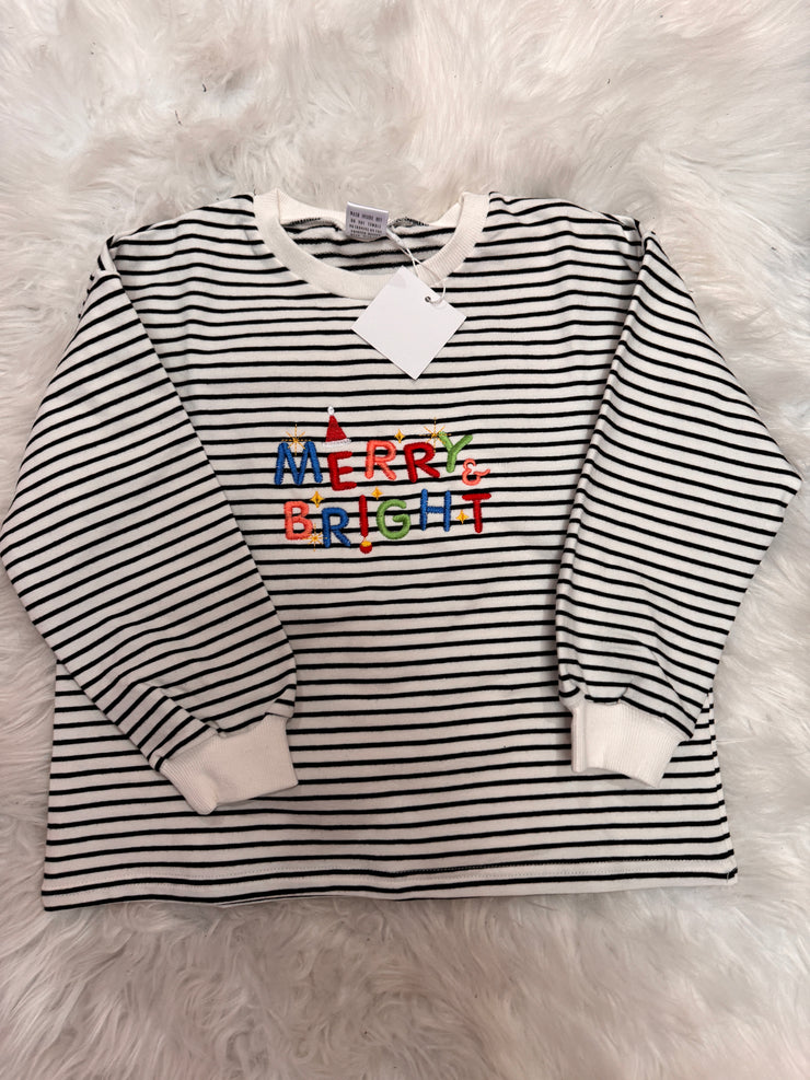 Merry and bright Striped Slouch kids Sweater