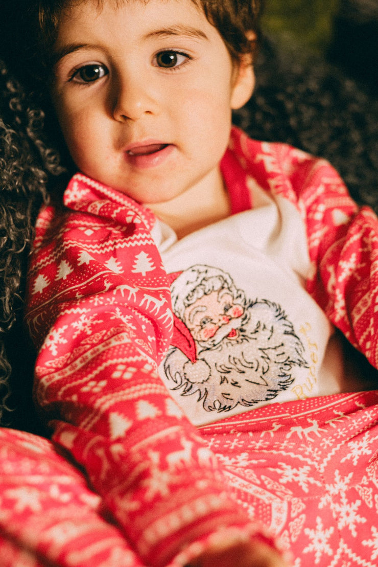 Embroidered vintage santa (personalised) Kids Pyjamas