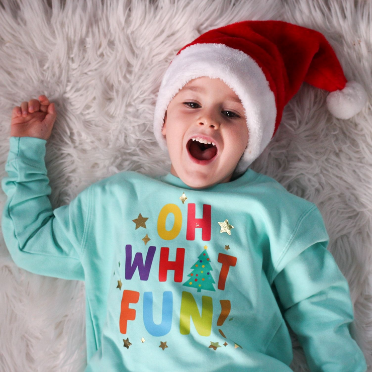 Oh What Fun! Christmas Kids Sweater/Raglan