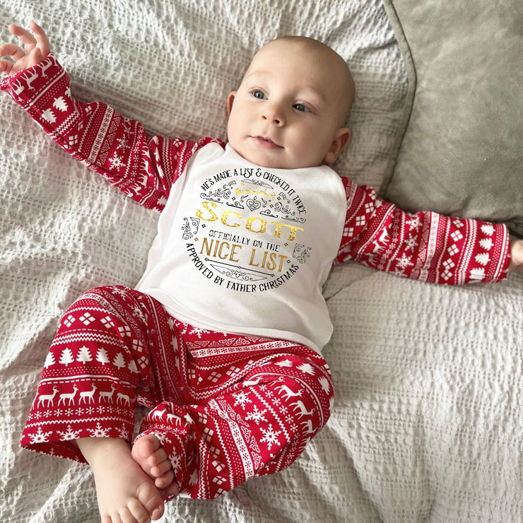 Official Nice List (personalised) Kids Christmas Pyjamas