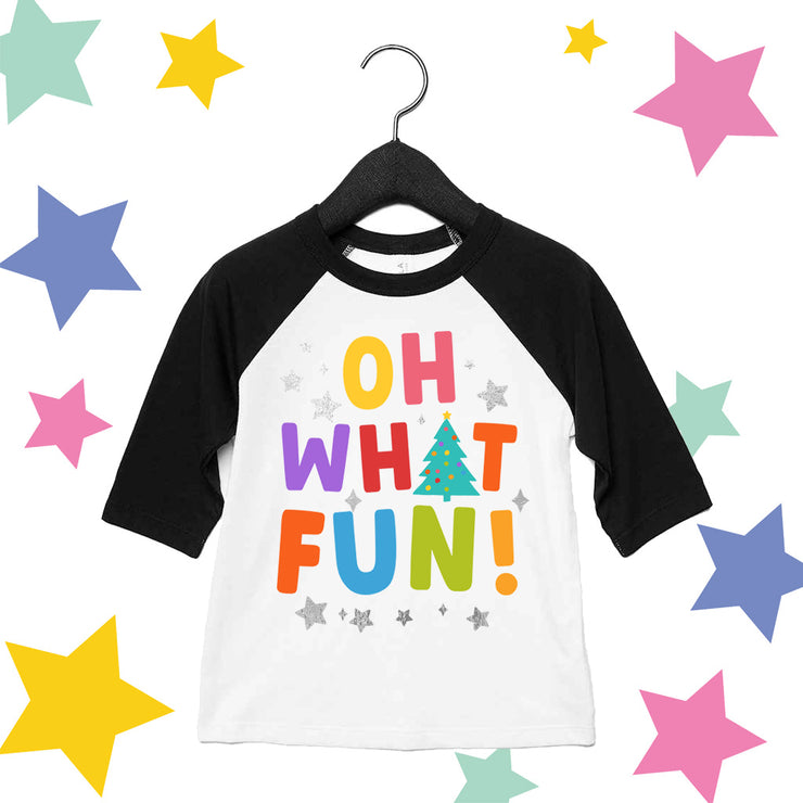 Oh What Fun! Christmas Kids Sweater/Raglan