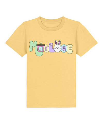 Spring name personalised organic cotton t-shirt