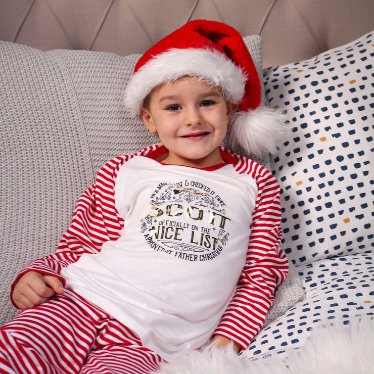 Official Nice List (personalised) Kids Christmas Pyjamas