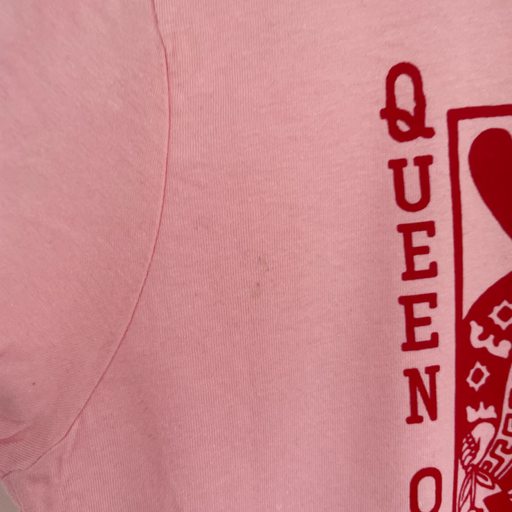 Pre-made - queen of christmas pink tee  - 6-7 years