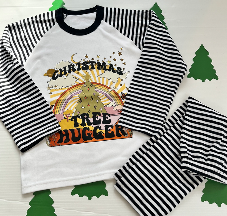 Christmas Tree Hugger (Full Colour) Christmas adults & Kids Pyjamas