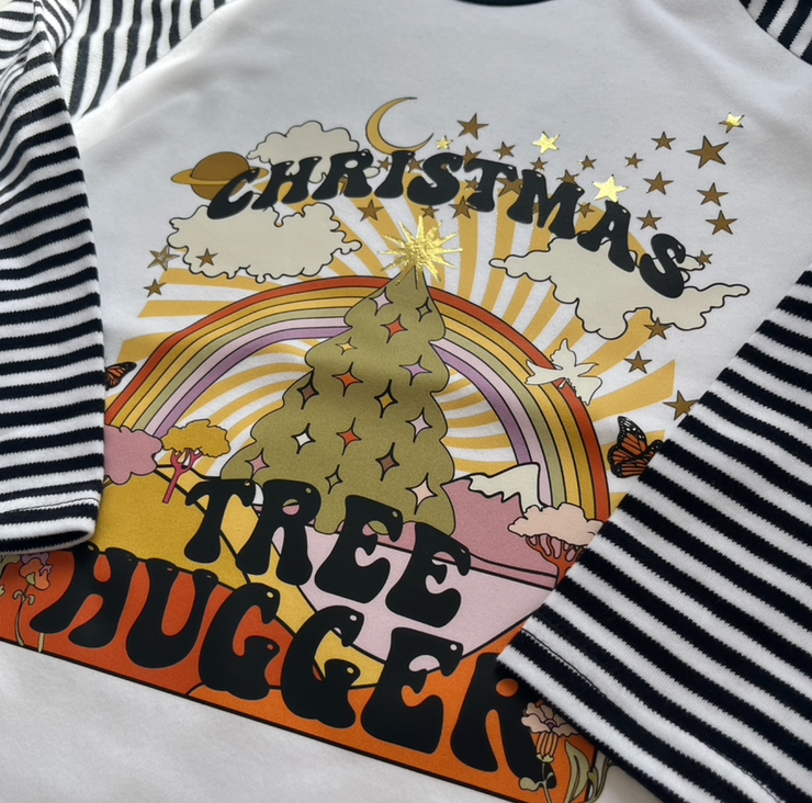 Christmas Tree Hugger (Full Colour) Christmas adults & Kids Pyjamas