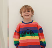 Merry and Bright Christmas Rainbow Kids Jumper