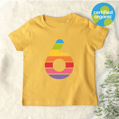 Birthday Big Rainbow Number Kids Organic T-Shirt