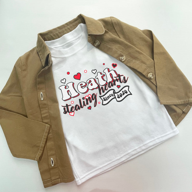 Tenner Tuesday Stealing hearts kids white t-shirt