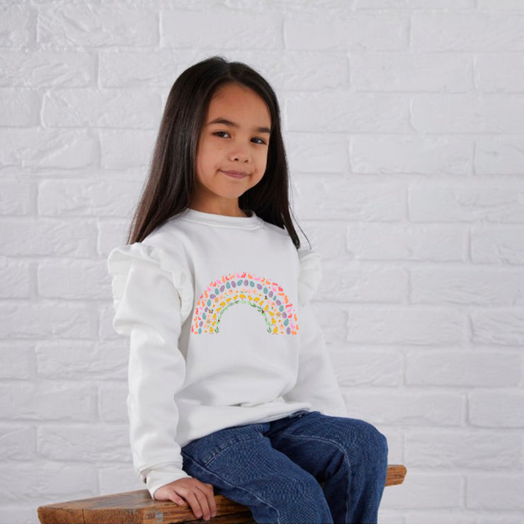 Easter Rainbow Frill Kids Sweatshirt